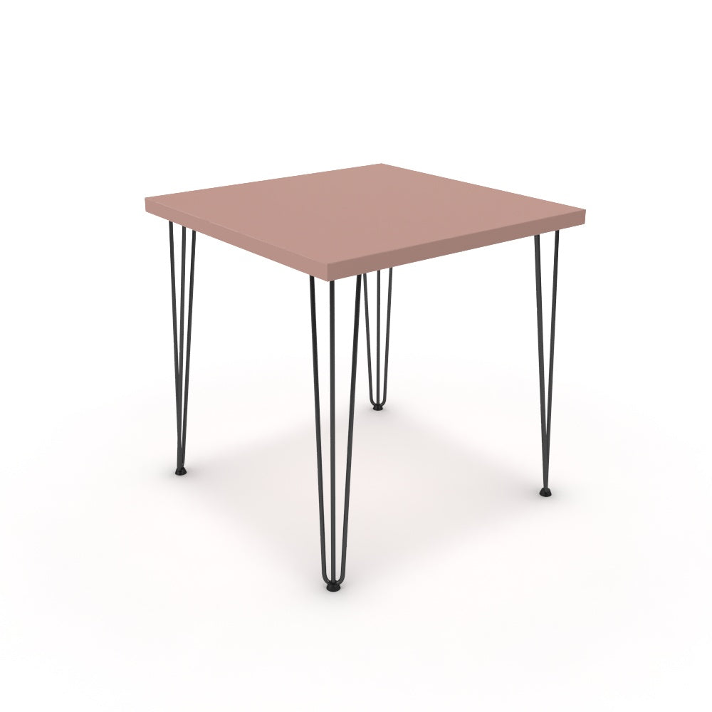 Étkezőasztal - Linga fekete lábbal - Antik rózsaszín, méret: 75x75