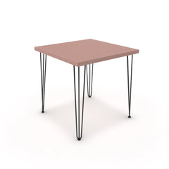 Étkezőasztal - Linga fekete lábbal - Antik rózsaszín, méret: 75x75