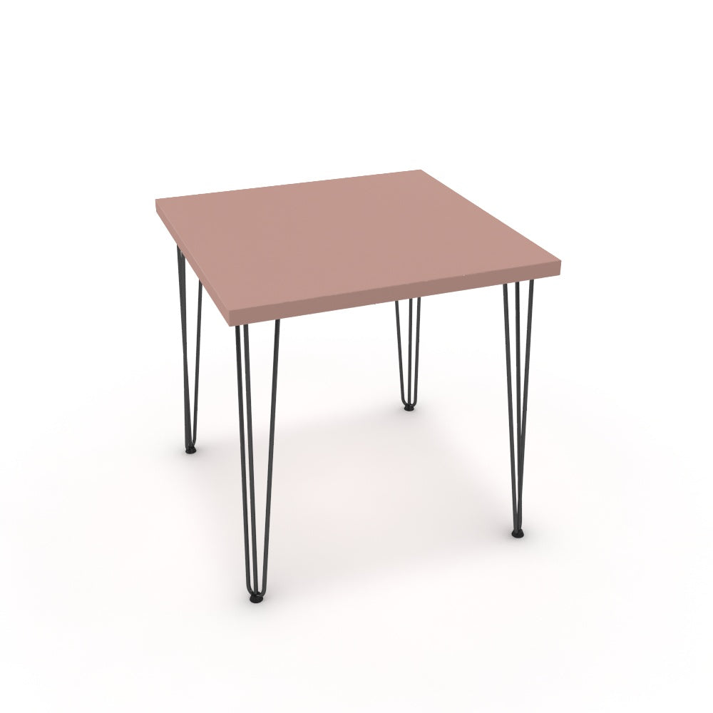 Étkezőasztal - Linga fekete lábbal - Antik rózsaszín, méret: 75x75