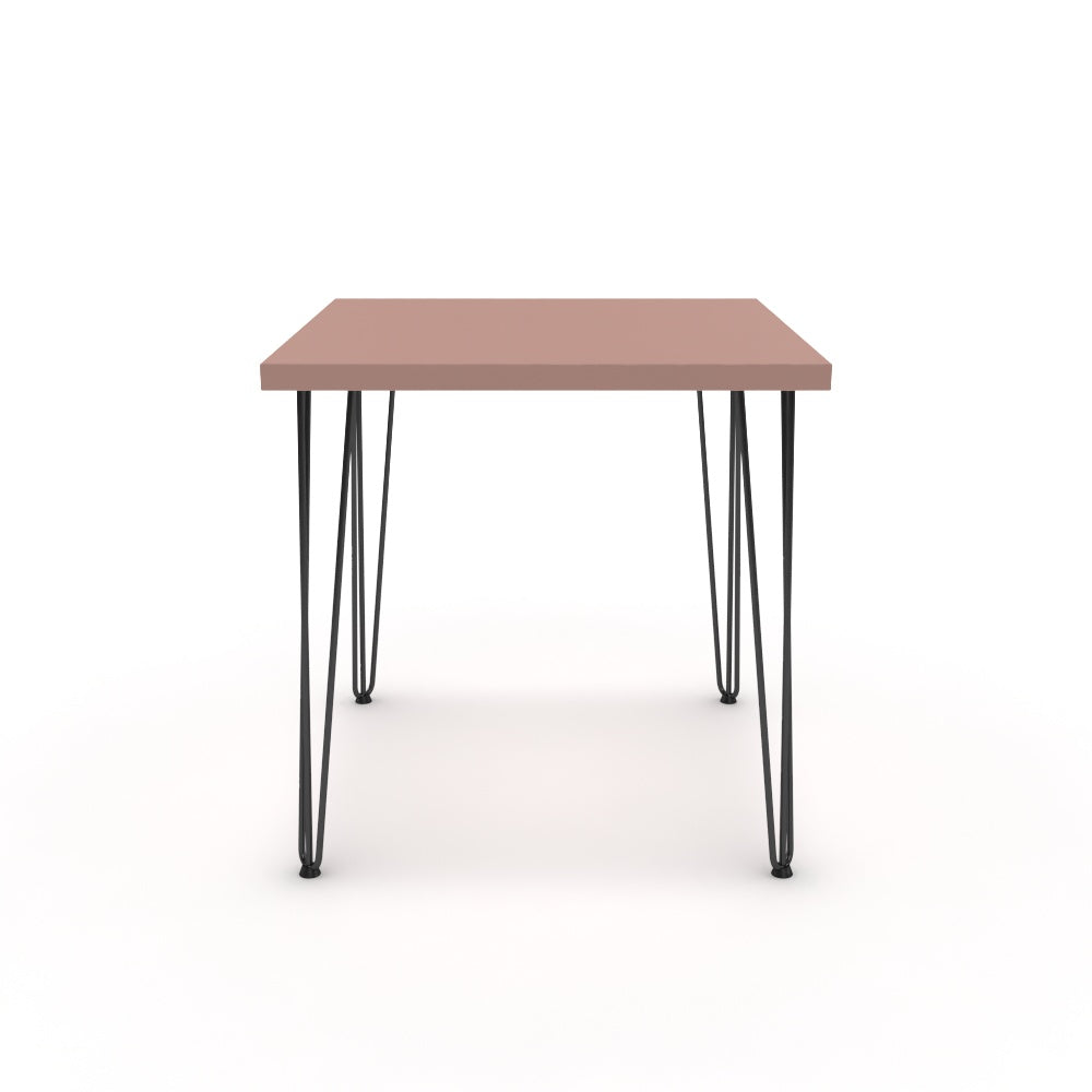 Étkezőasztal - Linga fekete lábbal - Antik rózsaszín, méret: 75x75