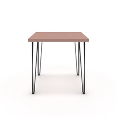 Étkezőasztal - Linga fekete lábbal - Antik rózsaszín, méret: 75x75