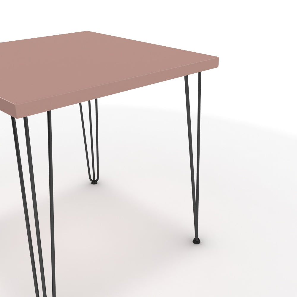 Étkezőasztal - Linga fekete lábbal - Antik rózsaszín, méret: 75x75