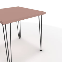 Étkezőasztal - Linga fekete lábbal - Antik rózsaszín, méret: 75x75