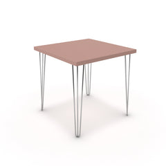 Étkezőasztal - Linga króm lábbal - Antik rózsaszín, méret: 75x75