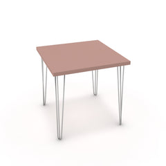 Étkezőasztal - Linga króm lábbal - Antik rózsaszín, méret: 75x75