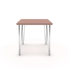 Étkezőasztal - Linga króm lábbal - Antik rózsaszín, méret: 75x75