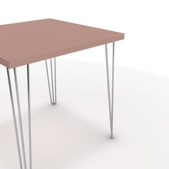 Étkezőasztal - Linga króm lábbal - Antik rózsaszín, méret: 75x75