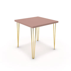 Étkezőasztal - Linga arany lábbal - Antik rózsaszín, méret: 75x75