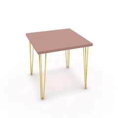 Étkezőasztal - Linga arany lábbal - Antik rózsaszín, méret: 75x75