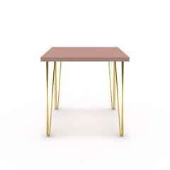 Étkezőasztal - Linga arany lábbal - Antik rózsaszín, méret: 75x75