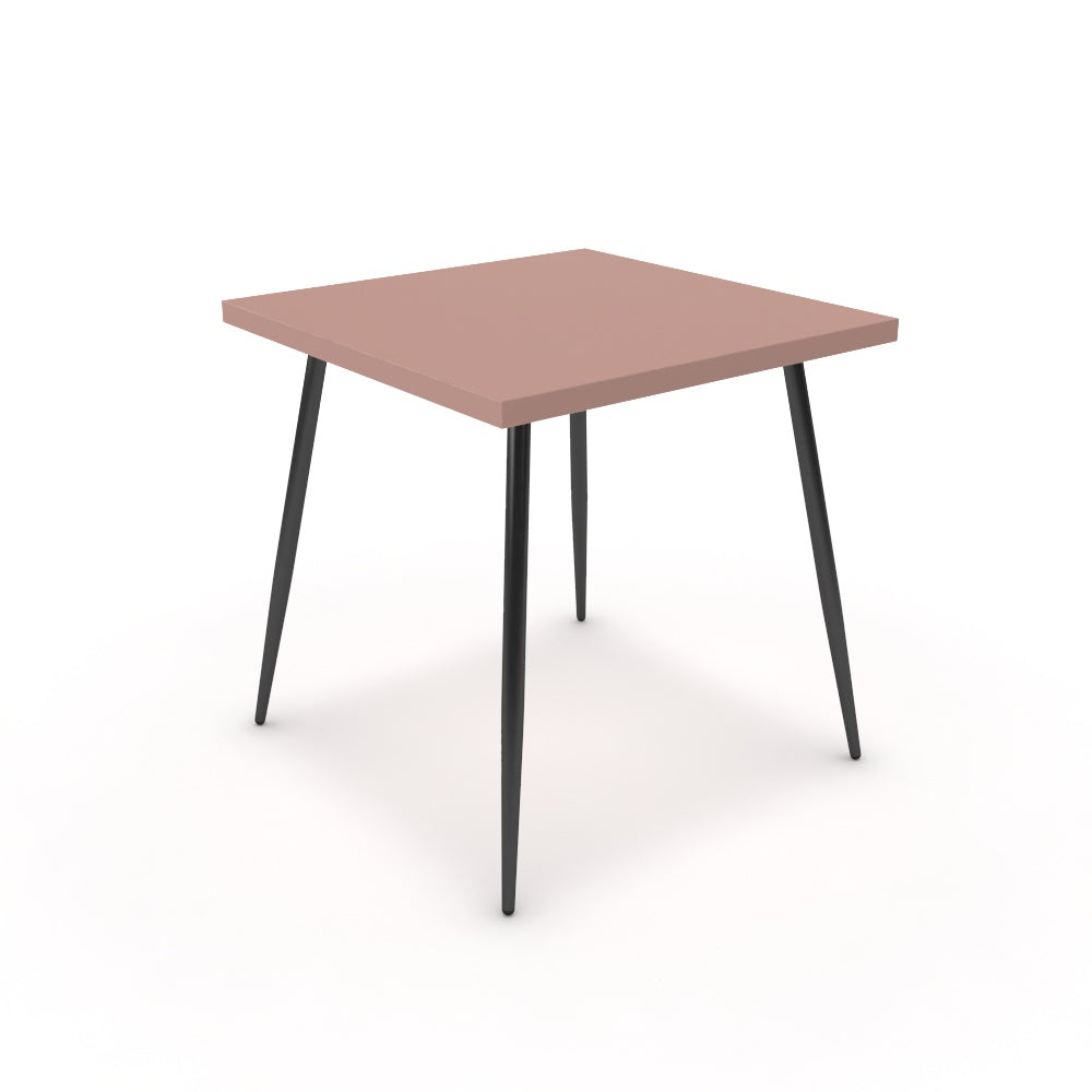 Étkezőasztal - Manu fekete lábbal - Antik rózsaszín, méret: 75x75