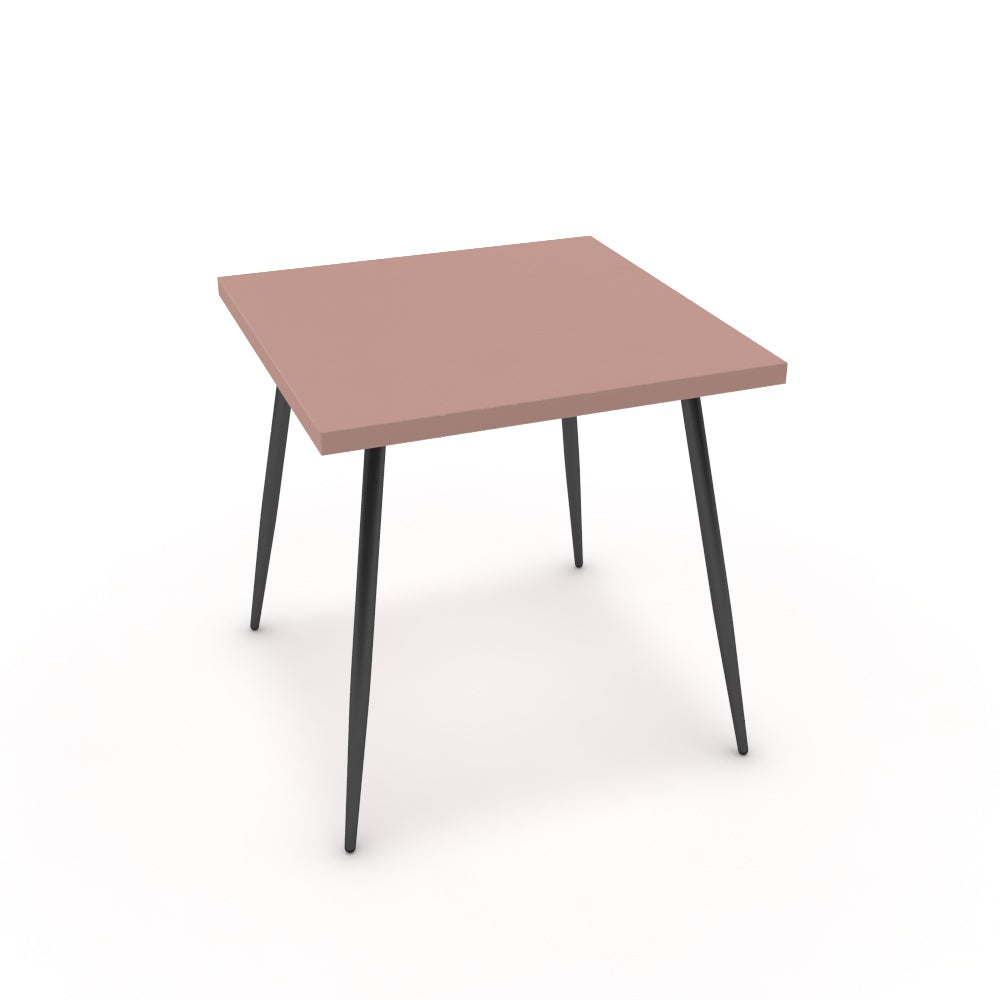Étkezőasztal - Manu fekete lábbal - Antik rózsaszín, méret: 75x75