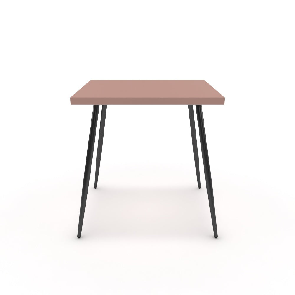 Étkezőasztal - Manu fekete lábbal - Antik rózsaszín, méret: 75x75