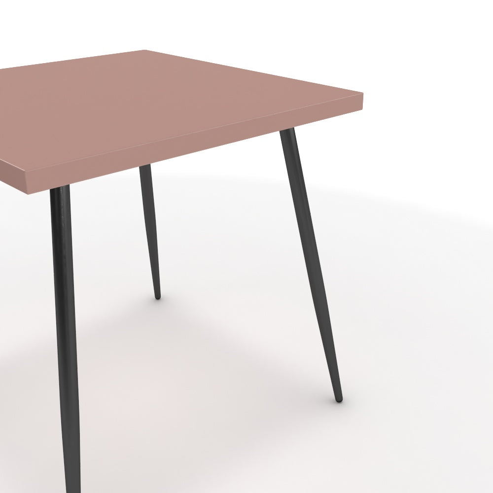 Étkezőasztal - Manu fekete lábbal - Antik rózsaszín, méret: 75x75