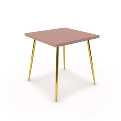 Étkezőasztal - Manu arany lábbal - Antik rózsaszín, méret: 75x75