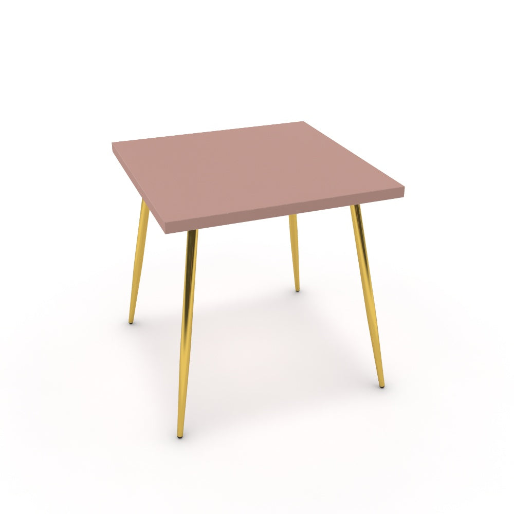 Étkezőasztal - Manu arany lábbal - Antik rózsaszín, méret: 75x75