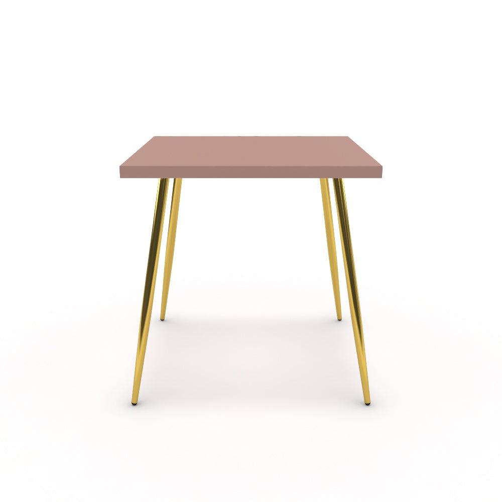 Étkezőasztal - Manu arany lábbal - Antik rózsaszín, méret: 75x75
