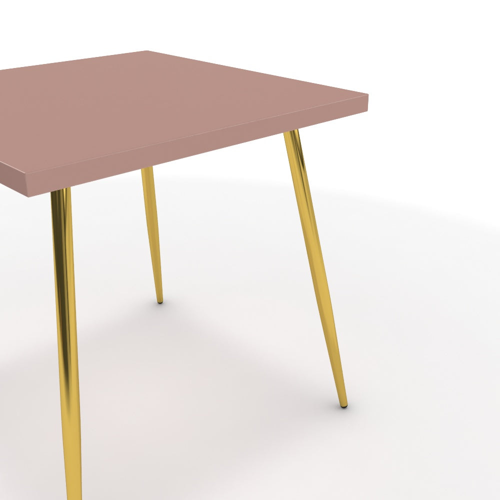 Étkezőasztal - Manu arany lábbal - Antik rózsaszín, méret: 75x75