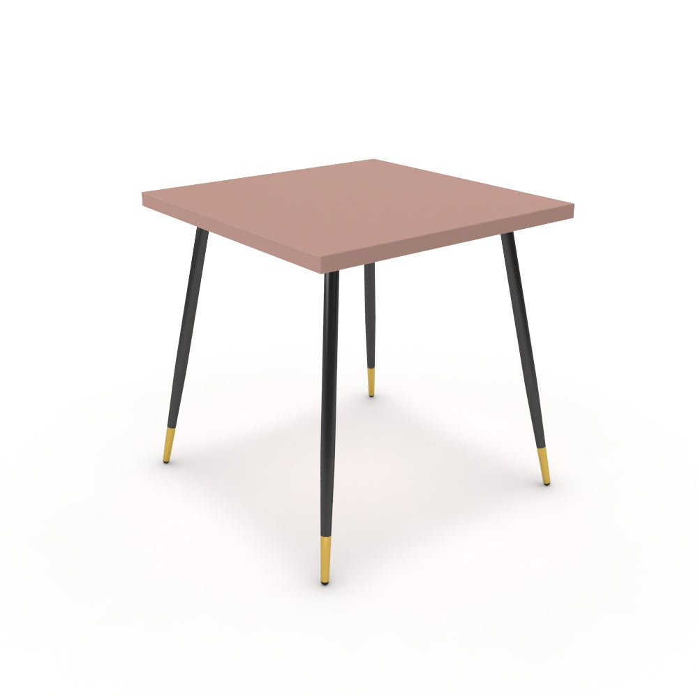 Étkezőasztal - Manu fekete és arany lábbal - Antik rózsaszín, méret: 75x75
