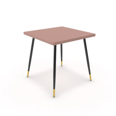 Étkezőasztal - Manu fekete és arany lábbal - Antik rózsaszín, méret: 75x75