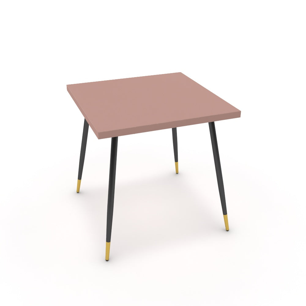 Étkezőasztal - Manu fekete és arany lábbal - Antik rózsaszín, méret: 75x75