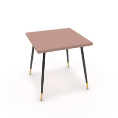 Étkezőasztal - Manu fekete és arany lábbal - Antik rózsaszín, méret: 75x75