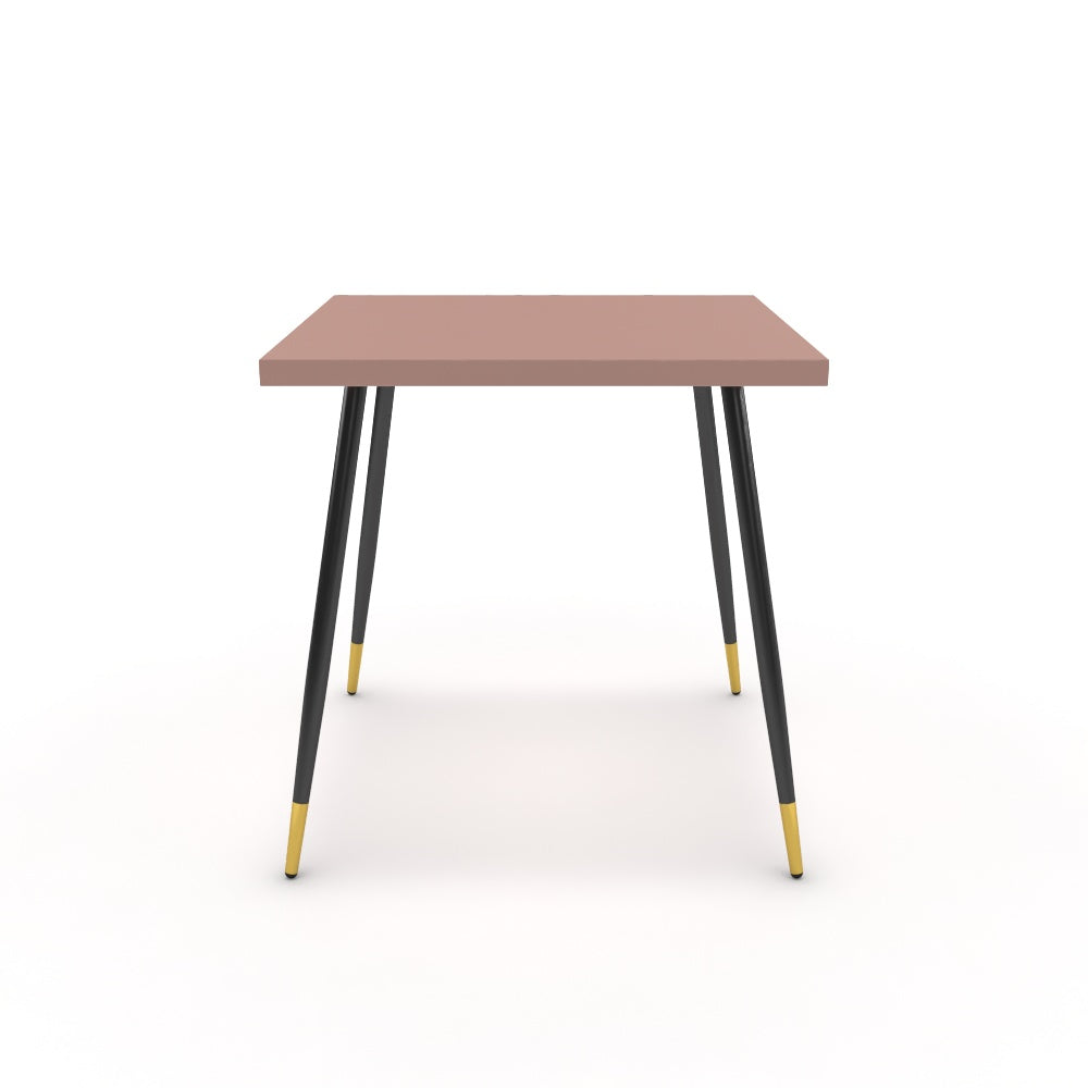 Étkezőasztal - Manu fekete és arany lábbal - Antik rózsaszín, méret: 75x75
