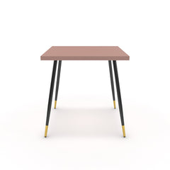 Étkezőasztal - Manu fekete és arany lábbal - Antik rózsaszín, méret: 75x75