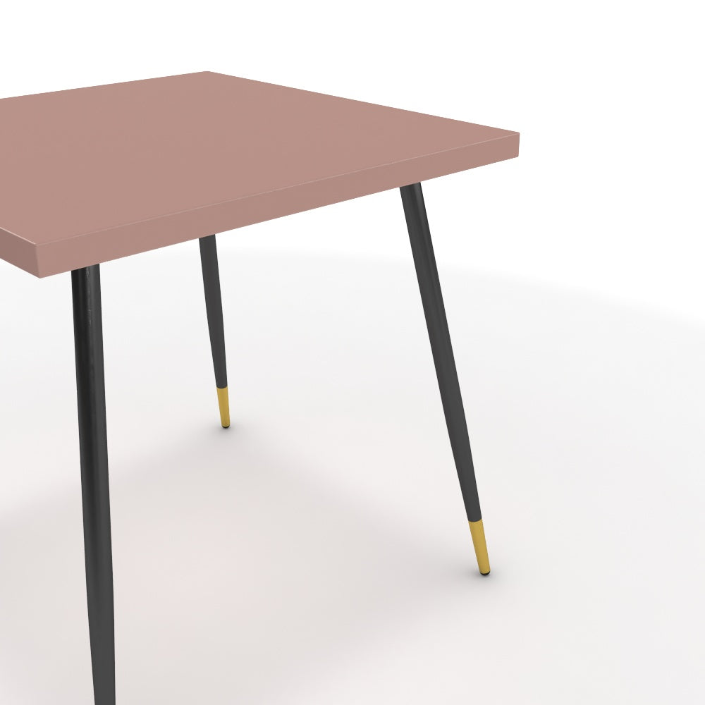 Étkezőasztal - Manu fekete és arany lábbal - Antik rózsaszín, méret: 75x75