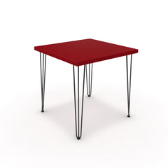 Étkezőasztal - Linga fekete lábbal - Chilli piros, méret: 75x75