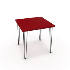 Étkezőasztal - Linga fekete lábbal - Chilli piros, méret: 75x75