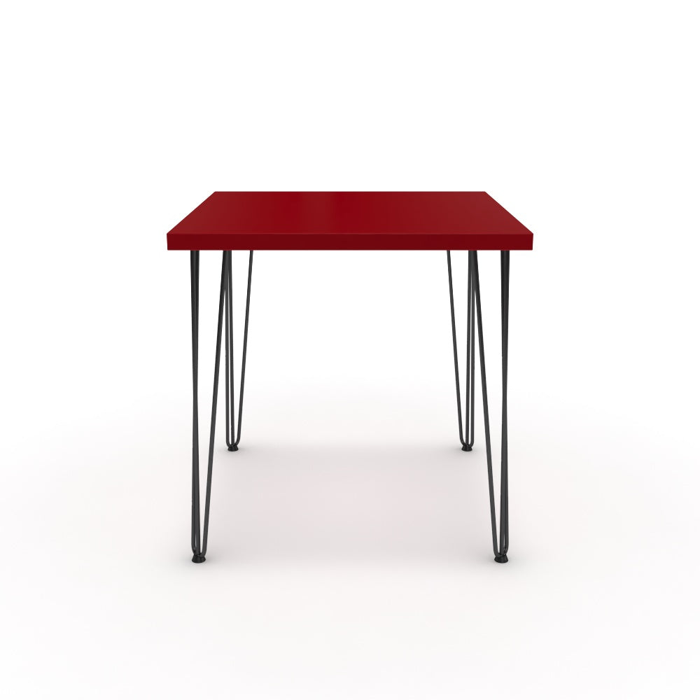 Étkezőasztal - Linga fekete lábbal - Chilli piros, méret: 75x75