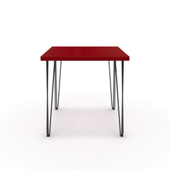 Étkezőasztal - Linga fekete lábbal - Chilli piros, méret: 75x75