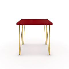 Étkezőasztal - Linga arany lábbal - Chilli piros, méret: 75x75