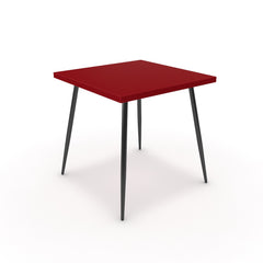 Étkezőasztal - Manu fekete lábbal - Chilli piros, méret: 75x75