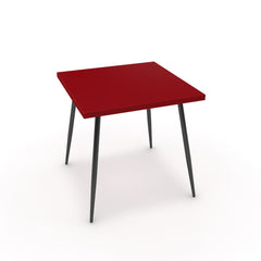 Étkezőasztal - Manu fekete lábbal - Chilli piros, méret: 75x75