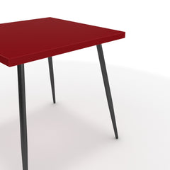 Étkezőasztal - Manu fekete lábbal - Chilli piros, méret: 75x75