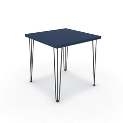 Étkezőasztal - Linga fekete lábbal - Tiroli kék, méret: 75x75