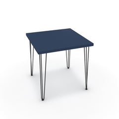 Étkezőasztal - Linga fekete lábbal - Tiroli kék, méret: 75x75