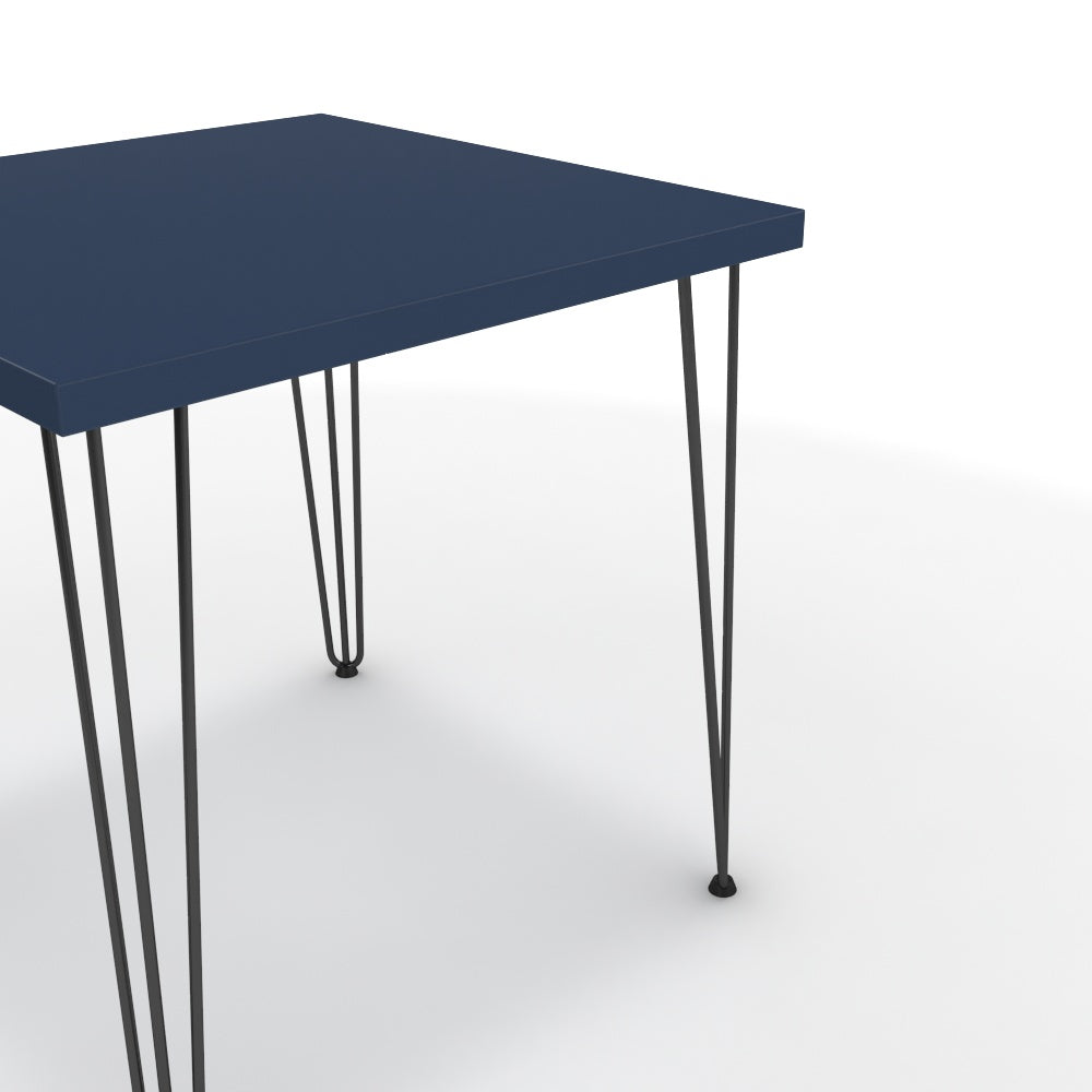 Étkezőasztal - Linga fekete lábbal - Tiroli kék, méret: 75x75