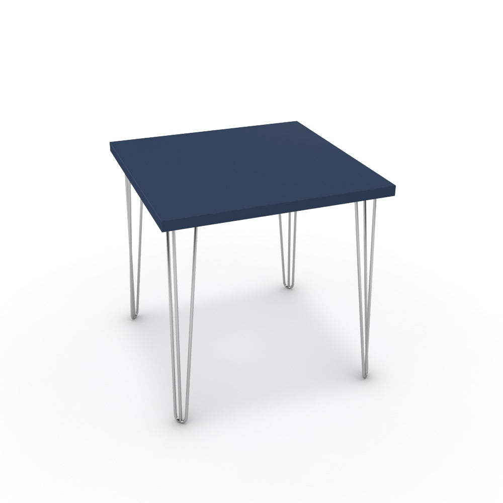 Étkezőasztal - Linga króm lábbal - Tiroli kék, méret: 75x75