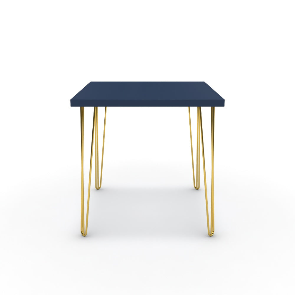 Étkezőasztal - Linga arany lábbal - Tiroli kék, méret: 75x75