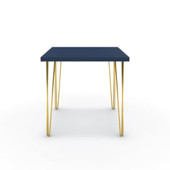 Étkezőasztal - Linga arany lábbal - Tiroli kék, méret: 75x75