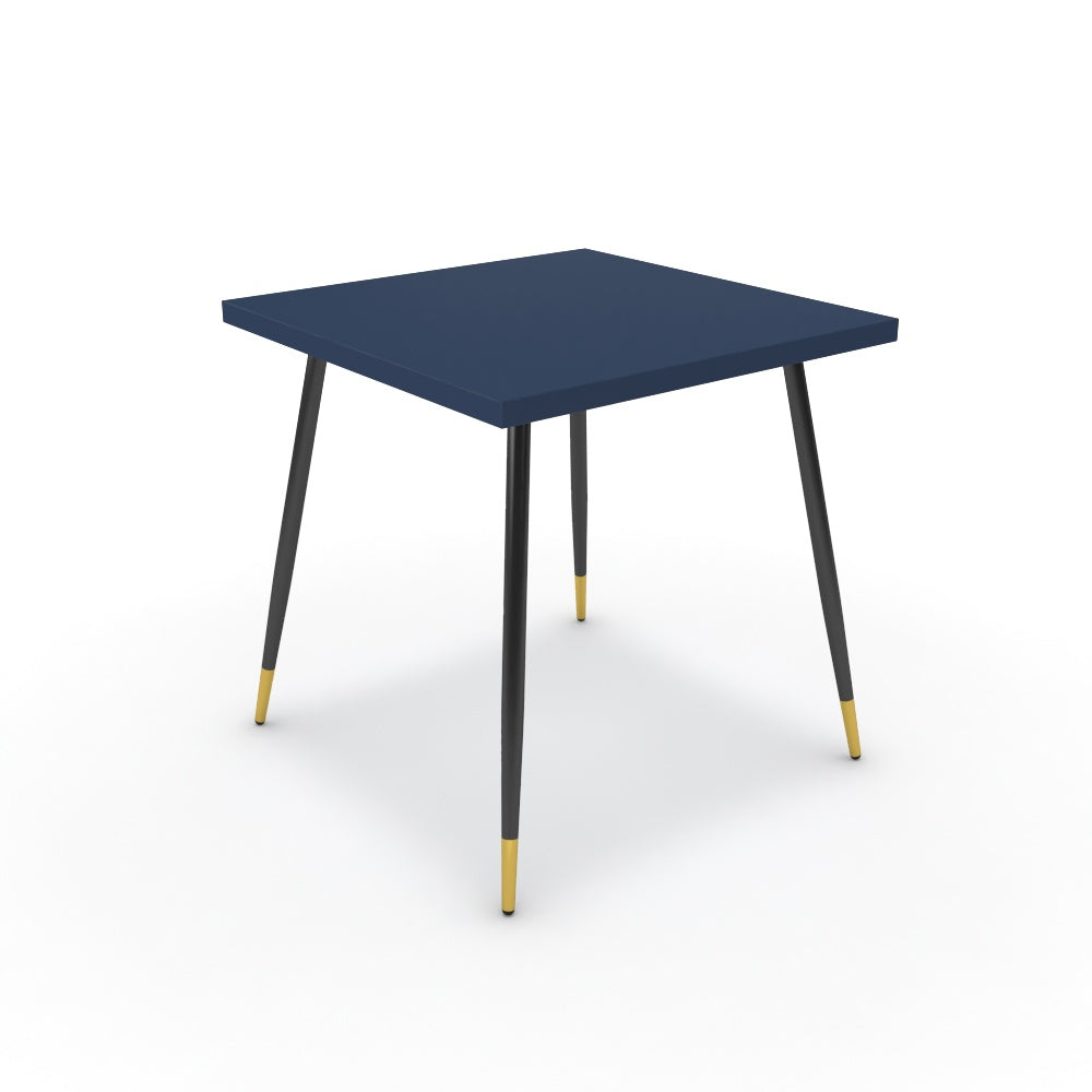 Étkezőasztal - Manu fekete és arany lábbal - Tiroli kék, méret: 75x75