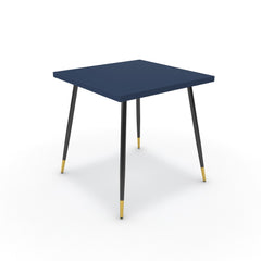 Étkezőasztal - Manu fekete és arany lábbal - Tiroli kék, méret: 75x75