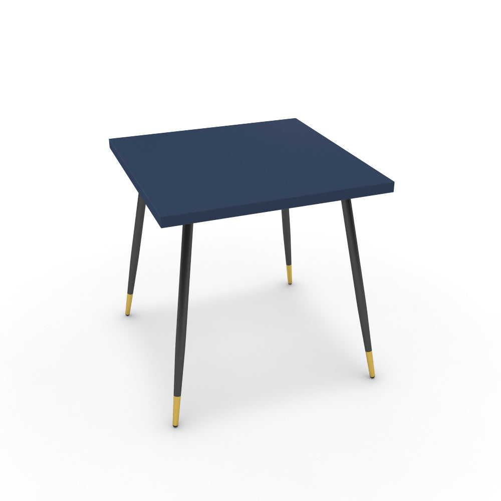 Étkezőasztal - Manu fekete és arany lábbal - Tiroli kék, méret: 75x75