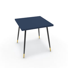 Étkezőasztal - Manu fekete és arany lábbal - Tiroli kék, méret: 75x75