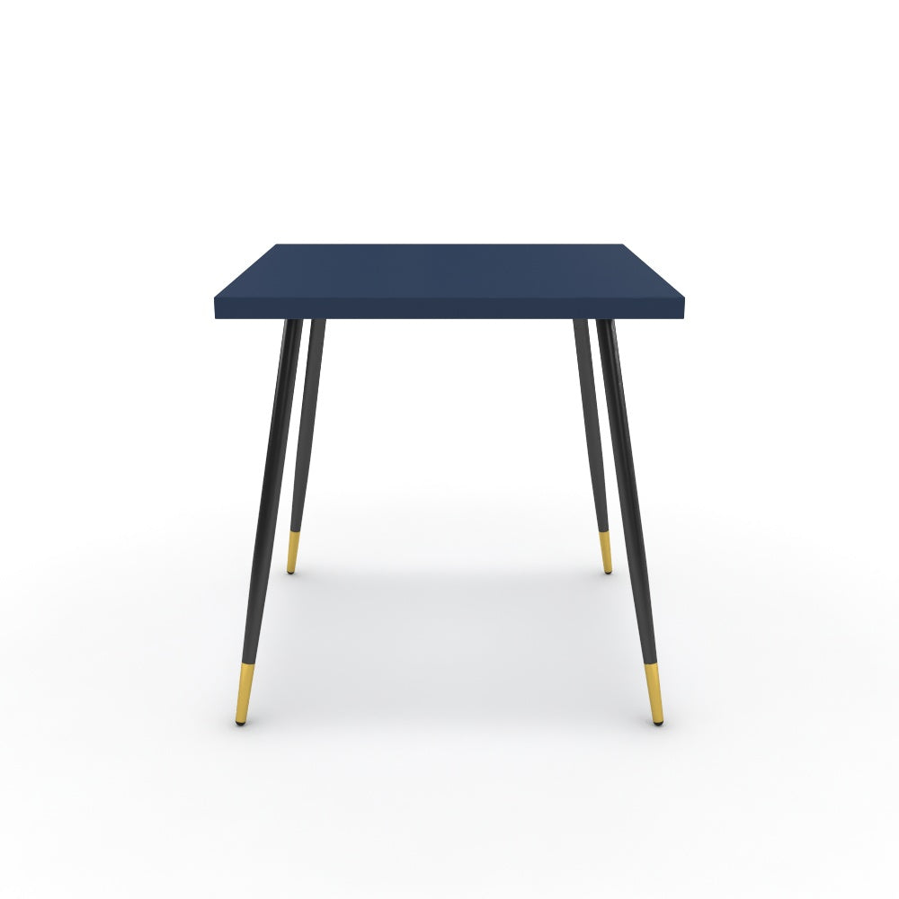 Étkezőasztal - Manu fekete és arany lábbal - Tiroli kék, méret: 75x75
