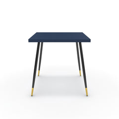 Étkezőasztal - Manu fekete és arany lábbal - Tiroli kék, méret: 75x75