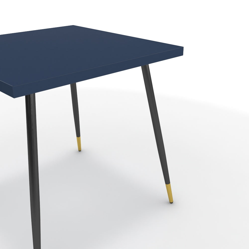 Étkezőasztal - Manu fekete és arany lábbal - Tiroli kék, méret: 75x75